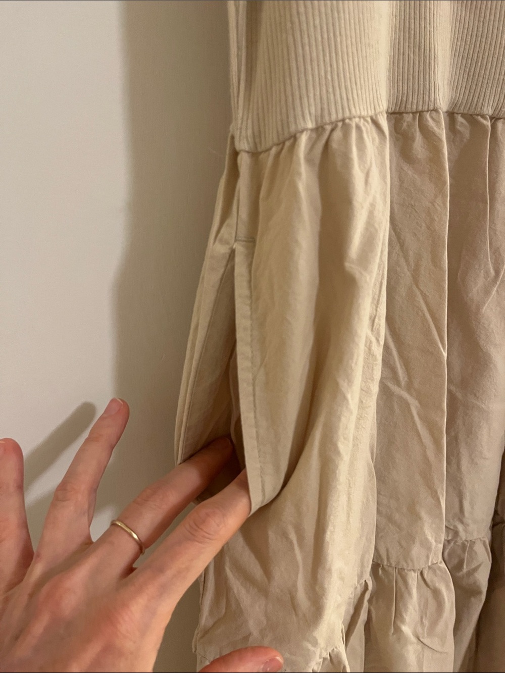 GAP Beige Ribbed Midi Dress - Picture 4 of 7